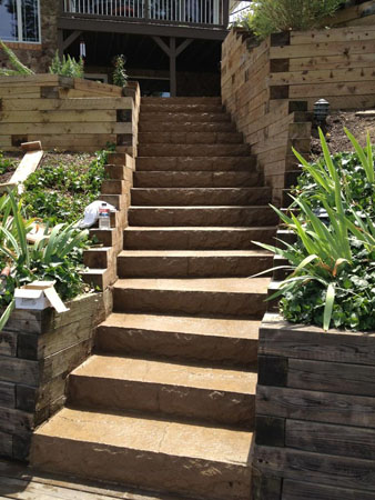 Hillside Concrete Stairs to Lake Front